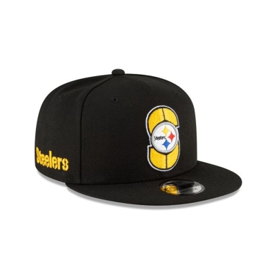 Black Pittsburgh Steelers Hat - New Era NFL Logo Mix 9FIFTY Snapback Caps USA7123084